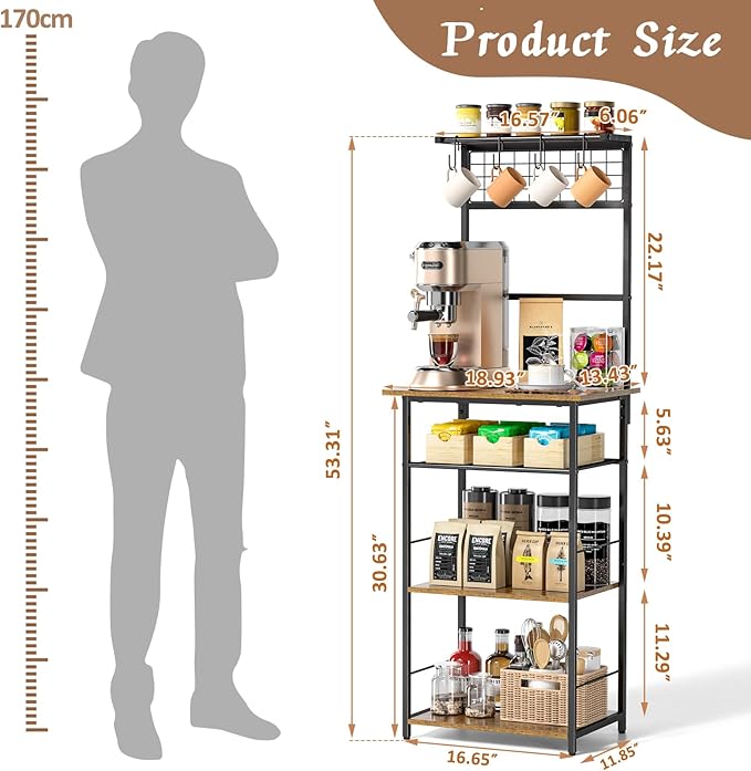 BrewVanta™ Vintage 5-Tier Coffee Bar Station